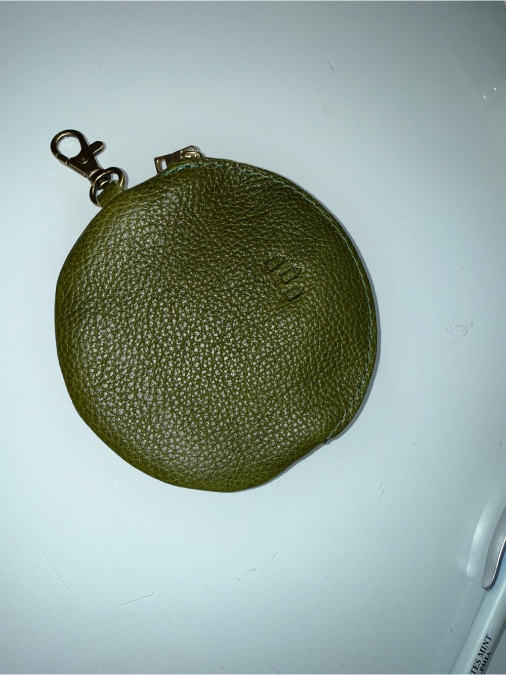 Portland Leather Pebbled Olive Gordita pouch - Picture 3 of 4